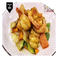 【46】Gambas al curry verde tailandés