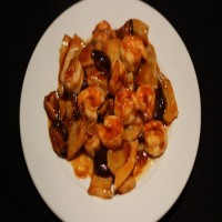 【50】Gambas con bambú y setas